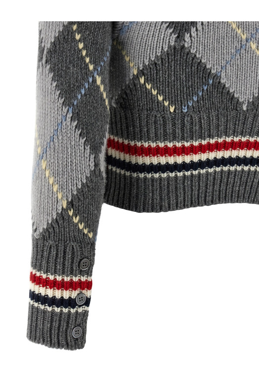 Cardigan Argyle Gray