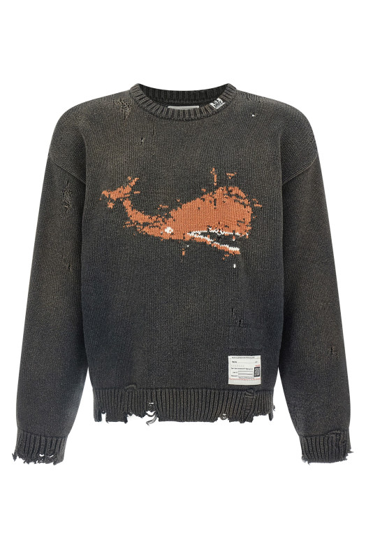 'Whale Jacquard Knit' sweater Black