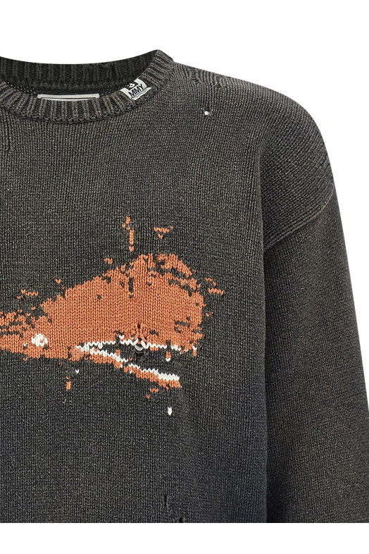 'Whale Jacquard Knit' sweater Black