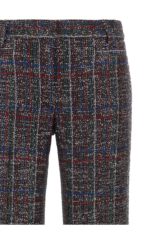 Sequin tartan pants Multicolor