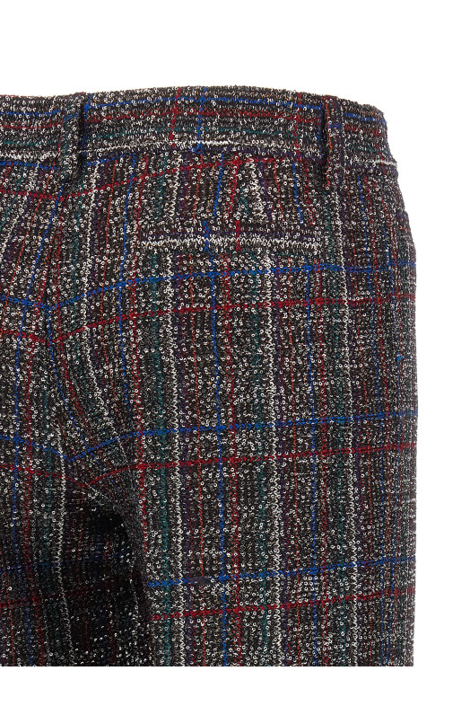 Sequin tartan pants Multicolor