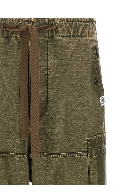 'Cotton Satin Cargo' pants Green