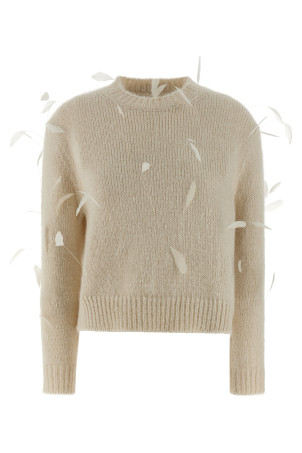 Свитер с перьями Белый JIL SANDER J03GP0179J14810274 Свитер с перьями Белый JIL SANDER J03GP0179J14810274