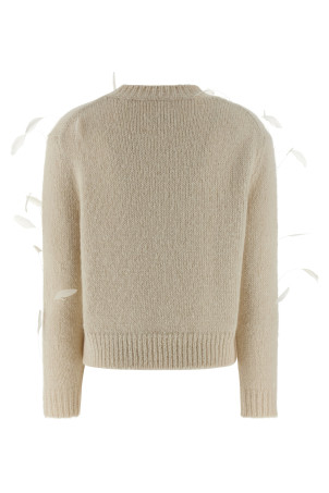 Свитер с перьями Белый JIL SANDER J03GP0179J14810274 Свитер с перьями Белый JIL SANDER J03GP0179J14810274