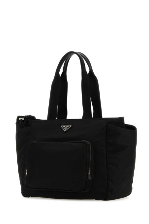 Black nylon shopping bag Black PRADA (1BG102RV44)