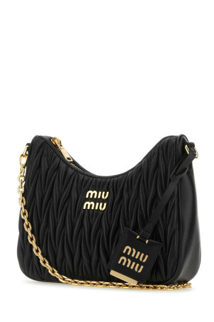 Black leather handbag Black MIU MIU (5BH211VTWON88)