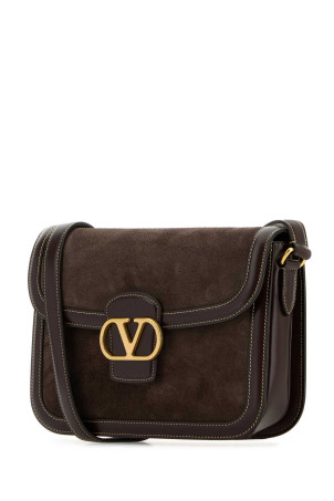 Коричнева замшева та шкіряна сумка через плече 9TO5 VALENTINO GARAVANI (6W2B0R15QTJ)