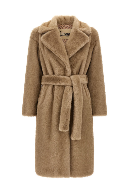 Искусственная меховая шуба Бежевая HERNO CA000582D127391985