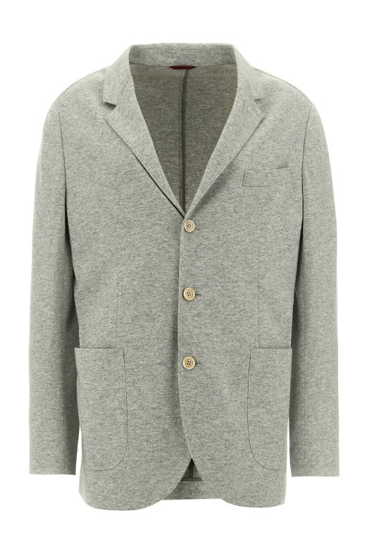 Single-breasted cashmere blazer Gray