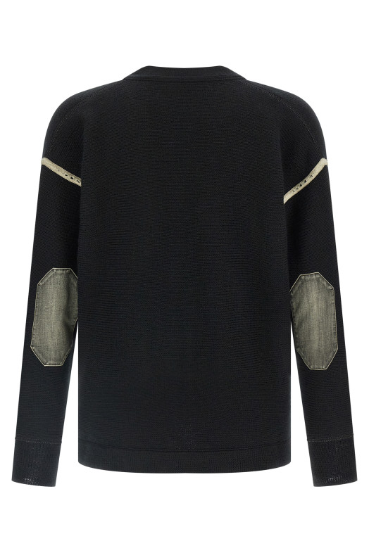 Кардиган з накладками на ліктях Чорний MAISON MARGIELA S67HP0035M13182900