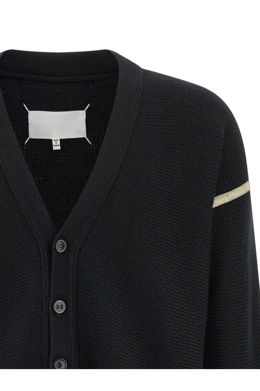 Кардиган з накладками на ліктях Чорний MAISON MARGIELA S67HP0035M13182900