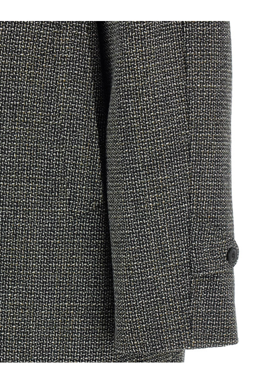 Однобортне пальто Чорно-сіре MAISON MARGIELA S50AA0159M35485001F