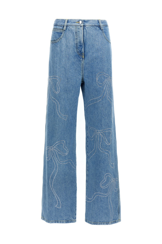 'Crystal ribbon hot fix' jeans BLUE
