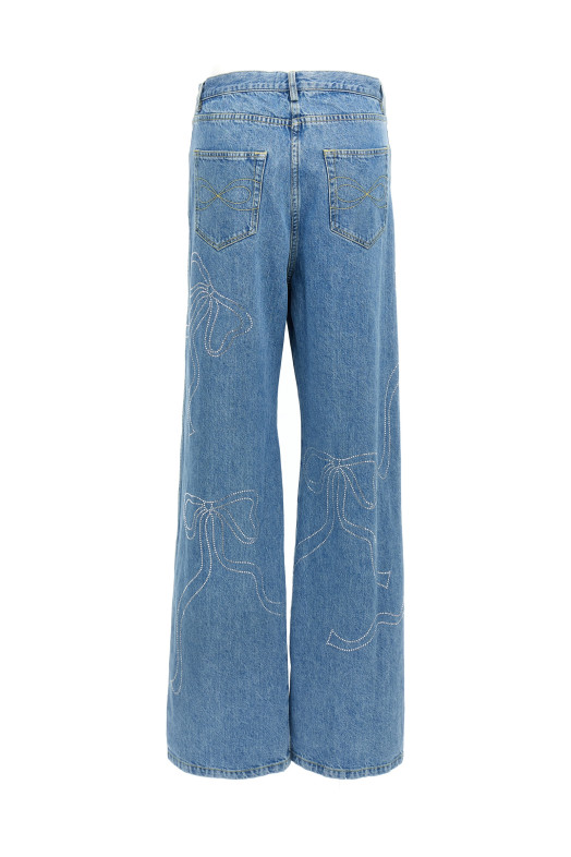 'Crystal ribbon hot fix' jeans BLUE