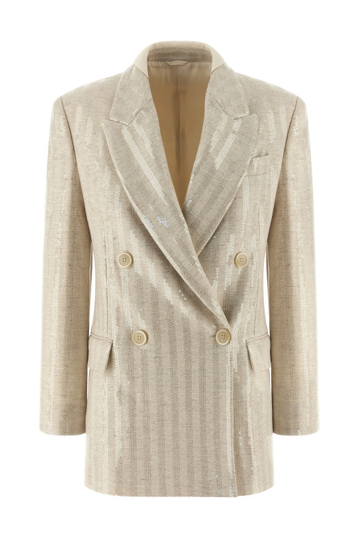 Sequin blazer Beige