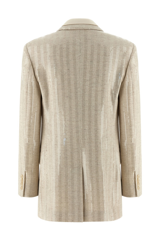 Sequin blazer Beige