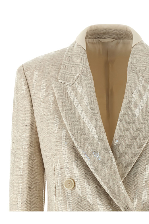 Sequin blazer Beige