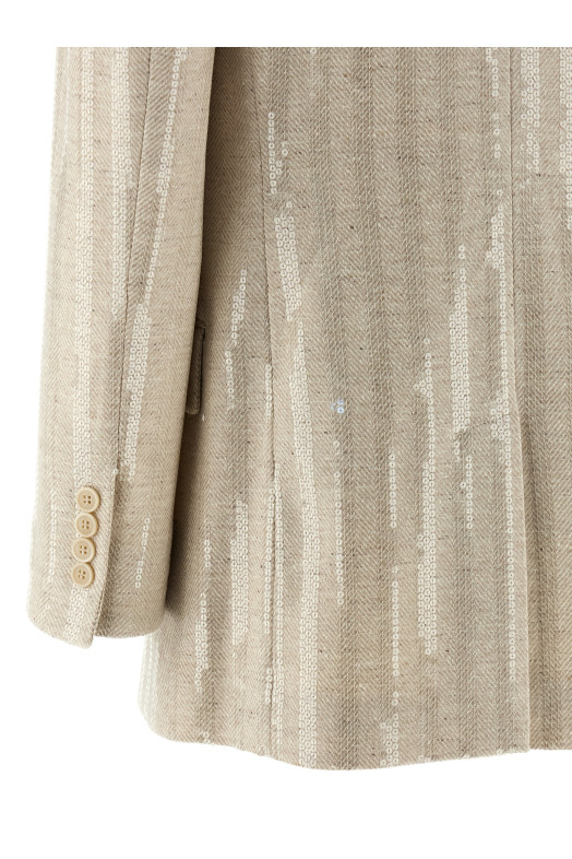 Sequin blazer Beige