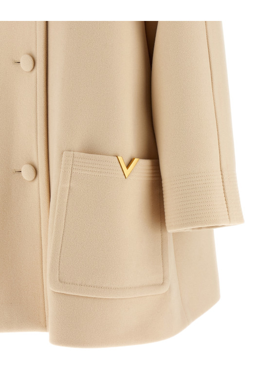 Valentino Garavani Wool Drap coat Beige