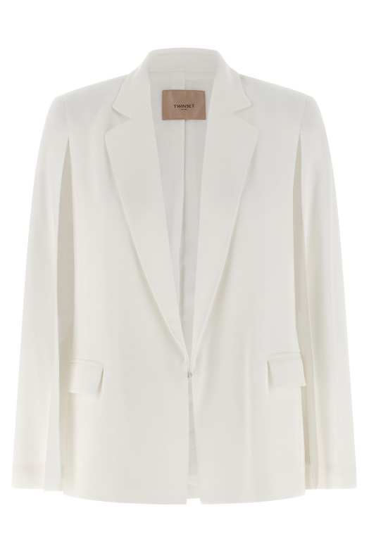 Cape sleeve blazer White