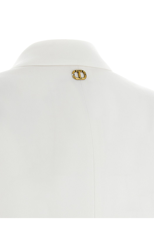 Cape sleeve blazer White