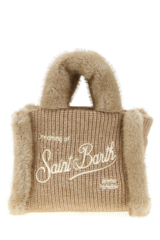 'Vanity Mini Shearling Rib' handbag Beige