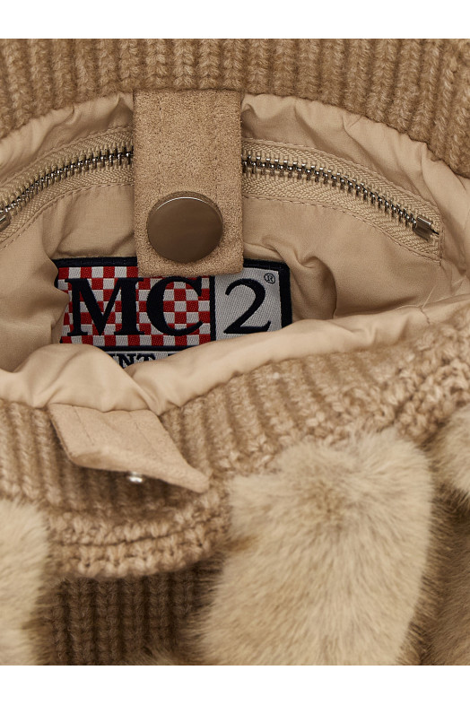 'Vanity Mini Shearling Rib' handbag Beige