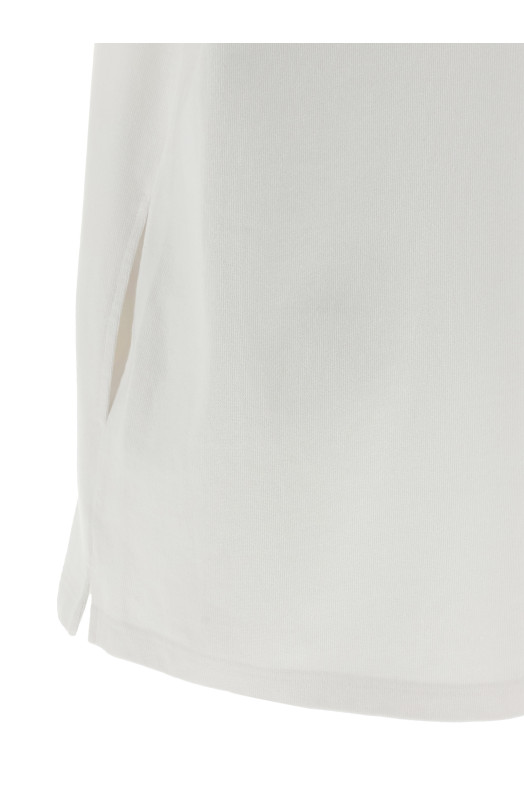 Платье с интарсией на воротнике Белое T BY ALEXANDER WANG 4CC1266902100