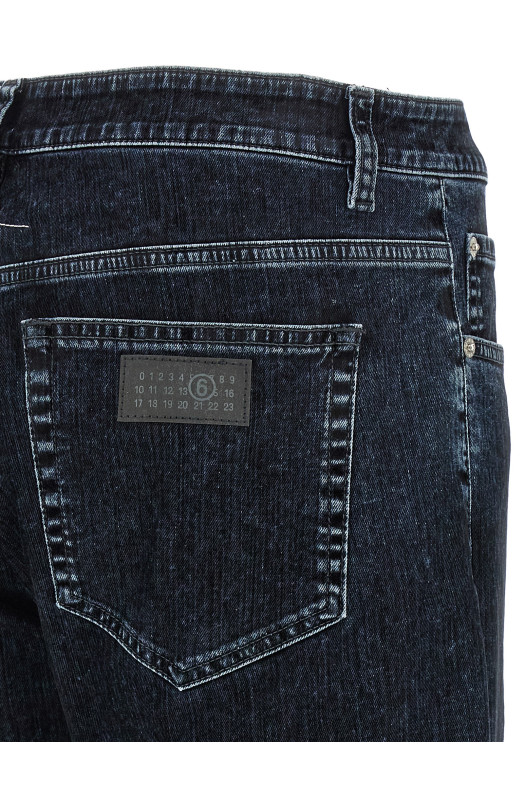 Поношенные джинсы черного цвета MM6 MAISON MARGIELA SH2LA0037M30039900