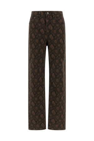 Джинсы с животным принтом Коричневые ROTATE BIRGER CHRISTENSEN 11500030743074 Джинсы с животным принтом Коричневые ROTATE BIRGER CHRISTENSEN 11500030743074