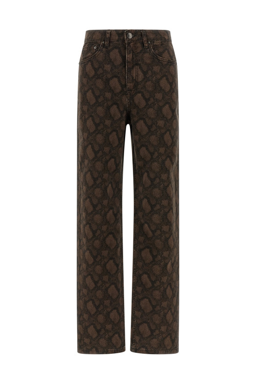 Animal print jeans Brown
