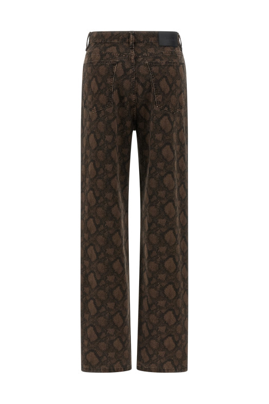 Animal print jeans Brown