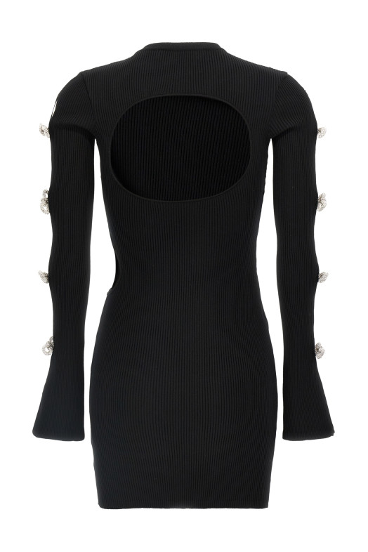 'Cut-Out Crystal Bow' dress Black