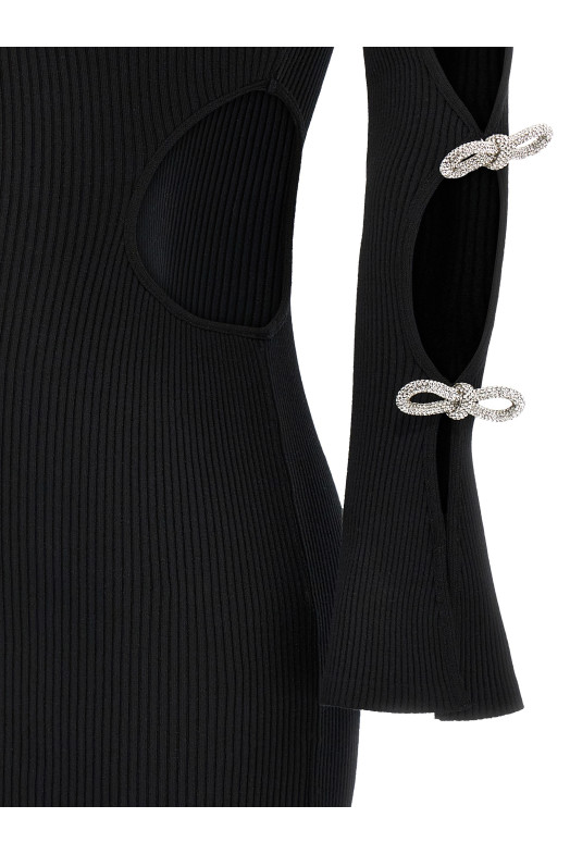 'Cut-Out Crystal Bow' dress Black