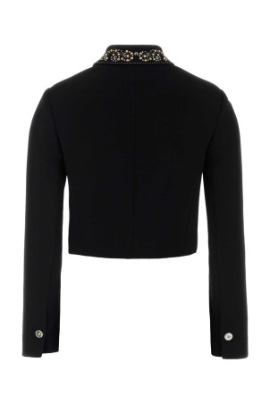 Чорний вовняний блейзер VERSACE (10213191A12789)