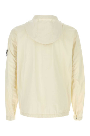 Ivory stretch cotton jacket White STONE ISLAND (410009110)