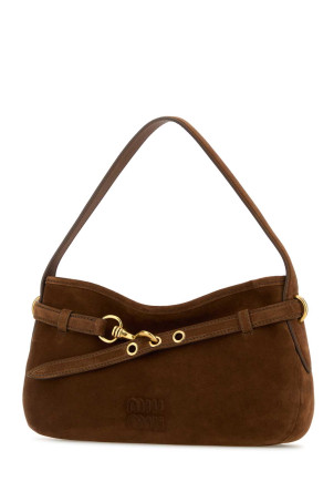 Коричневая замшевая сумка через плечо Avenue MIU MIU (5BC1822CSS) Коричневая замшевая сумка через плечо Avenue MIU MIU (5BC1822CSS)