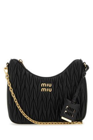Black leather handbag Black MIU MIU (5BH211VTWON88)