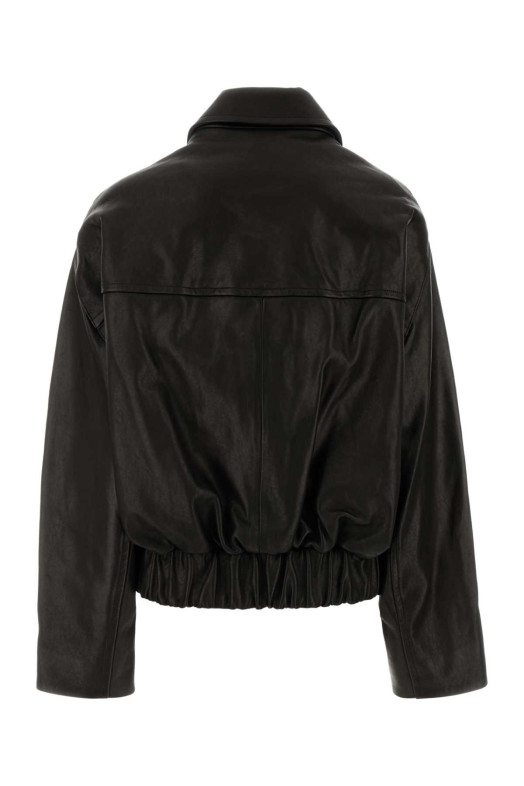Black leather oversize Odin jacket Multicolor KHAITE (6188729L729) Black leather oversize Odin jacket Multicolor KHAITE (6188729L729)