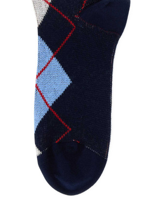 Вишиті шкарпетки з еластичної бавовняної суміші Blue PRADA (66562SOOO15KA)