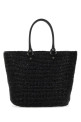 Black raffia large Le Cagole Panier shopping bag Black BALENCIAGA (7861892AA19)