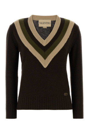 Chocolate wool sweater VALENTINO GARAVANI (7B0KC69L9SW)