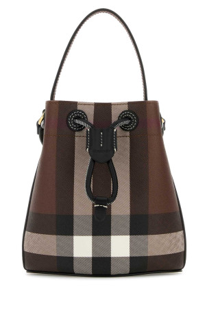 Сумка-відро з принтом на полотні BURBERRY (8112238)