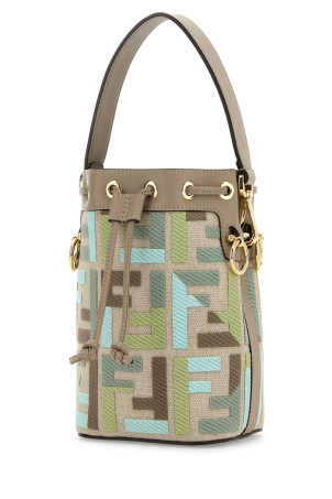 Вышитая сумка-ведро Mon Tresor из канваса FENDI (8BS093AUPI) Вышитая сумка-ведро Mon Tresor из канваса FENDI (8BS093AUPI)