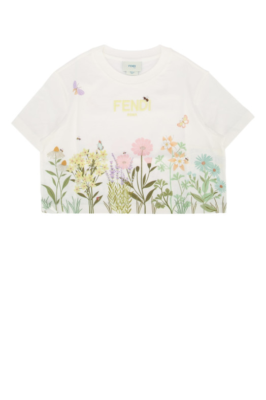 T-SHIRT JERSEY TINTO White FENDI KIDS (JFI3747AJ) T-SHIRT JERSEY TINTO White FENDI KIDS (JFI3747AJ)