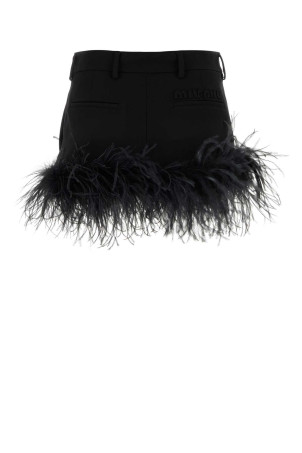 Black stretch wool mini skirt Black MIU MIU (MG2132SOOO1378)