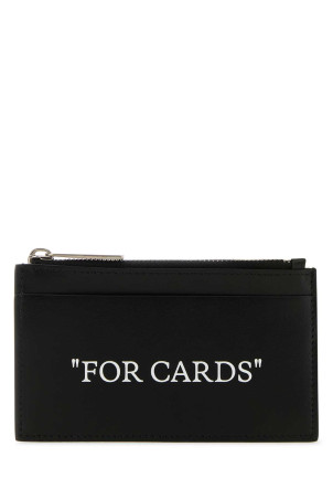 Black leather card holder OFF WHITE (OMND068C99LEA001)