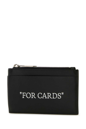 Black leather card holder OFF WHITE (OMND068C99LEA001)