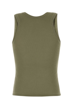 Khaki silk tank top LOEWE (S540Y23X46)