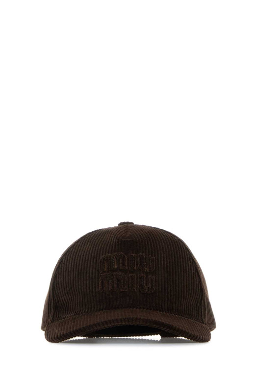 Dark brown corduroy baseball cap MIU MIU (5HC1792F81) Dark brown corduroy baseball cap MIU MIU (5HC1792F81)